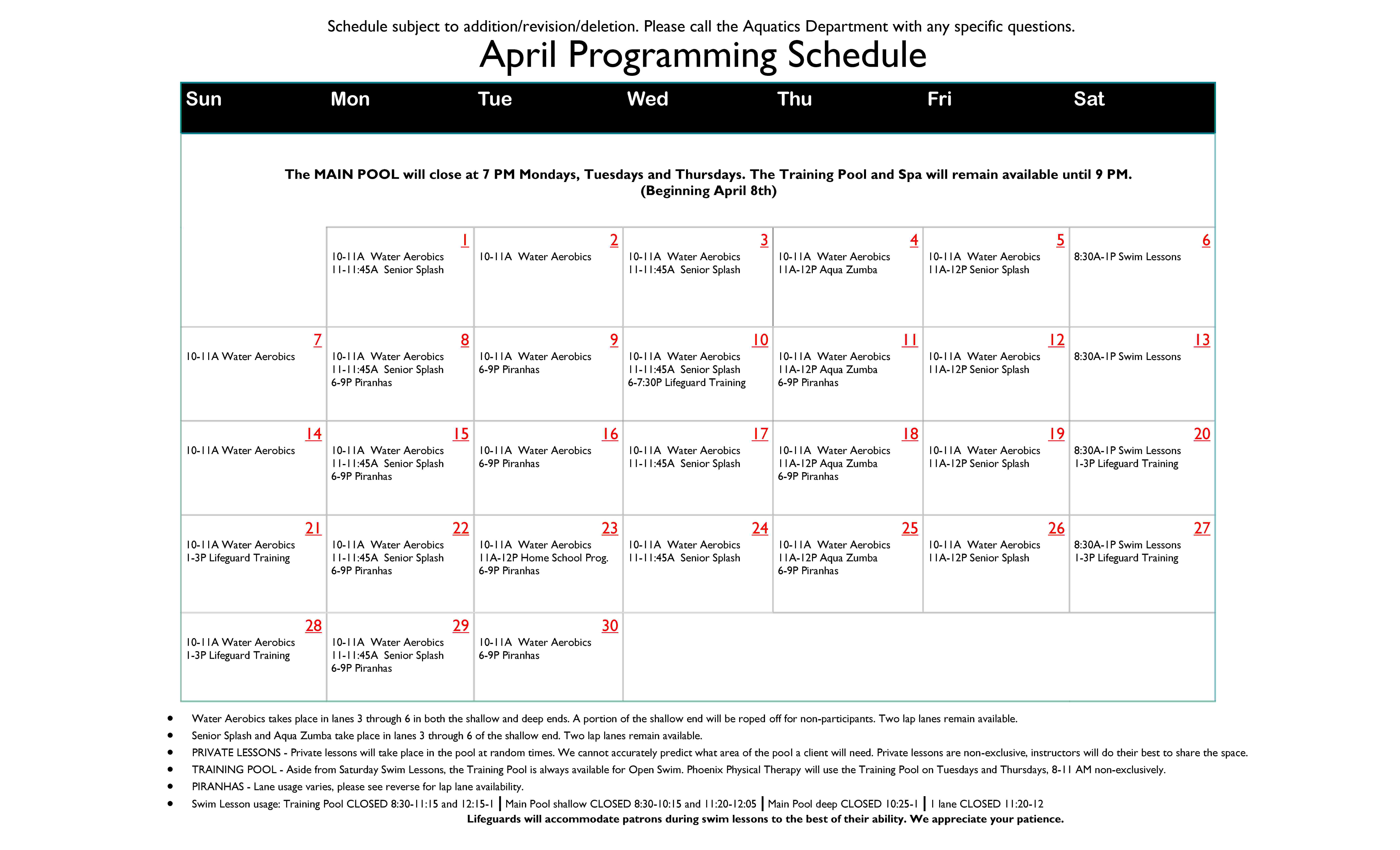 April Pool Schedule 001