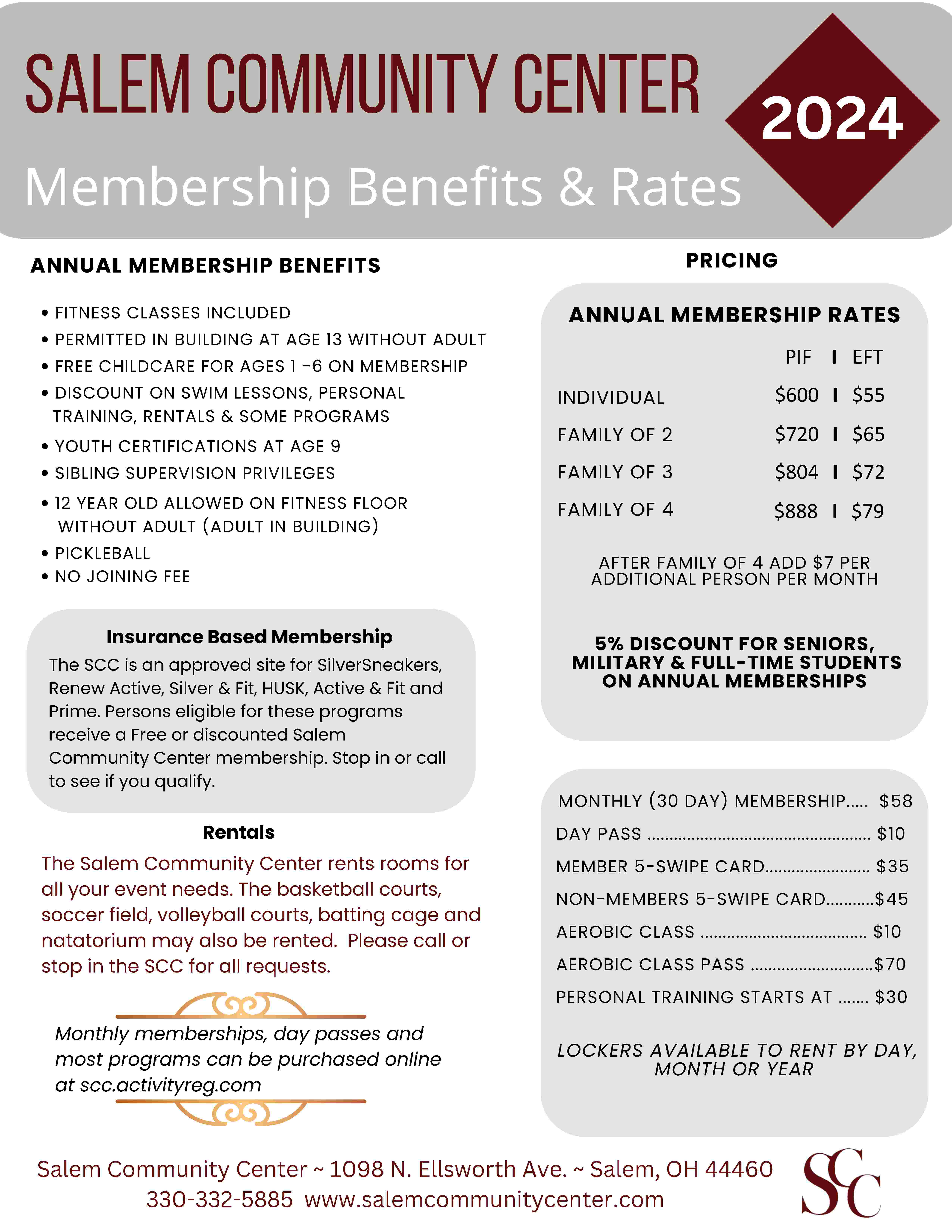 Membership Benefits Rates 2024 001