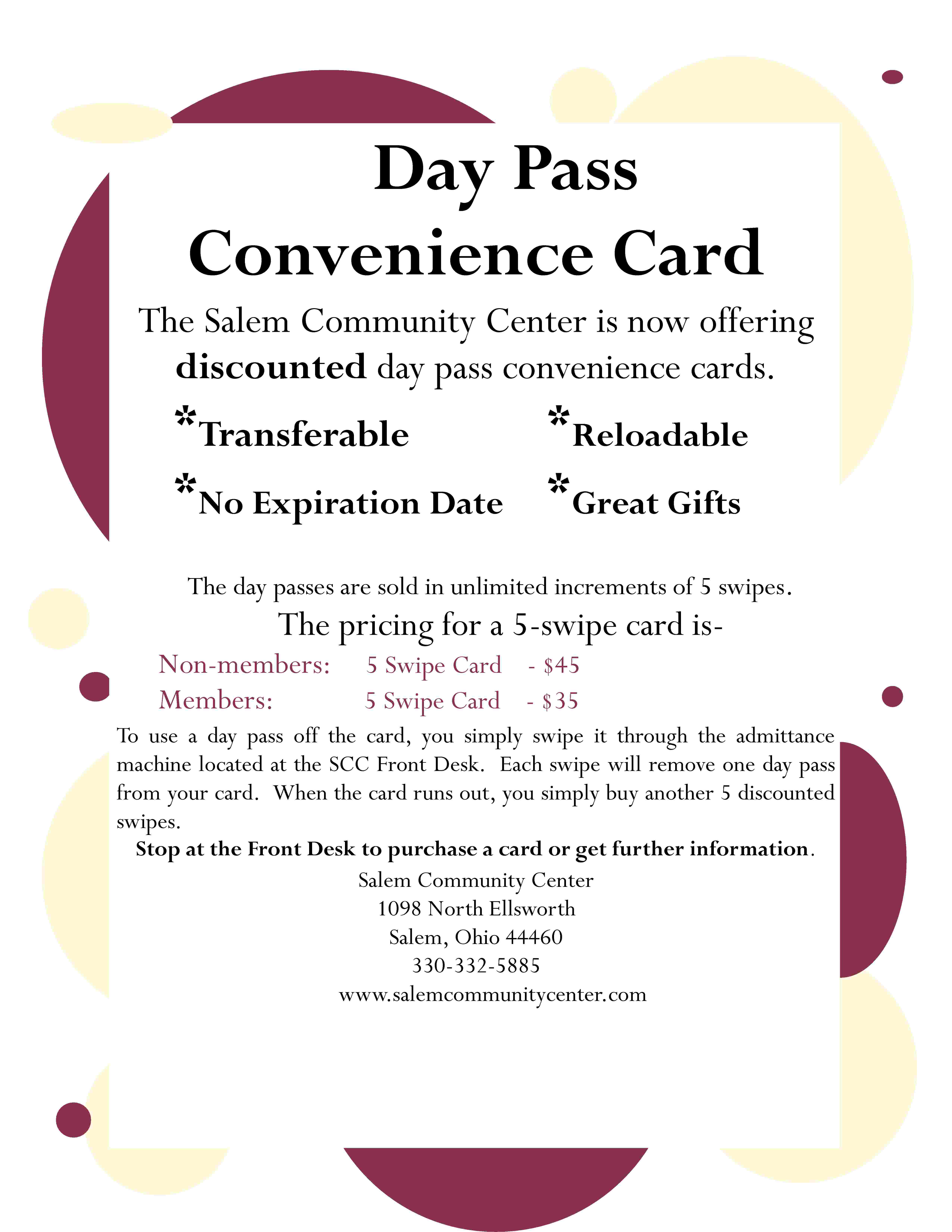 day pass convenience swipe card 2021 001