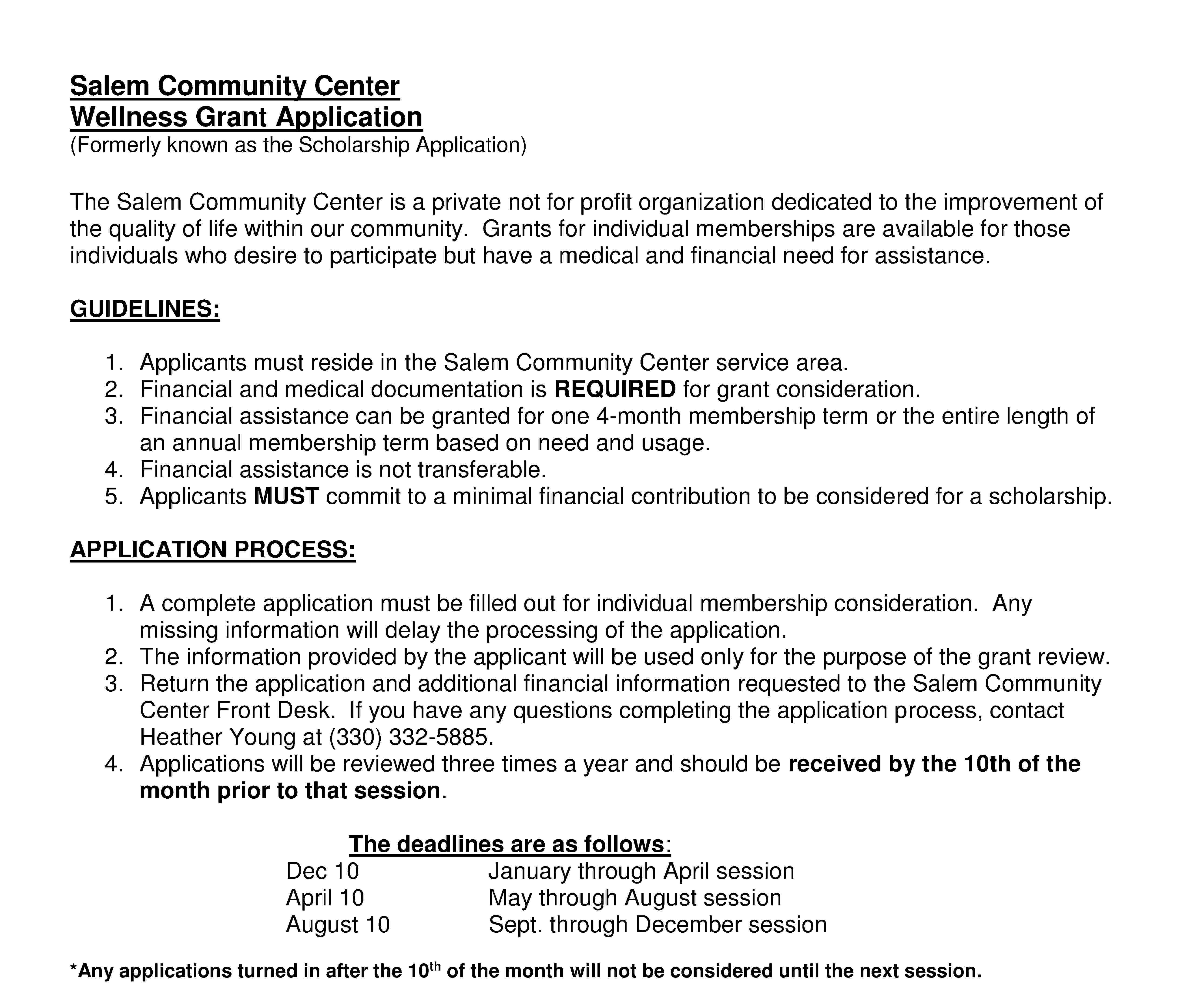 SCC Wellness Grant Application 2023 001