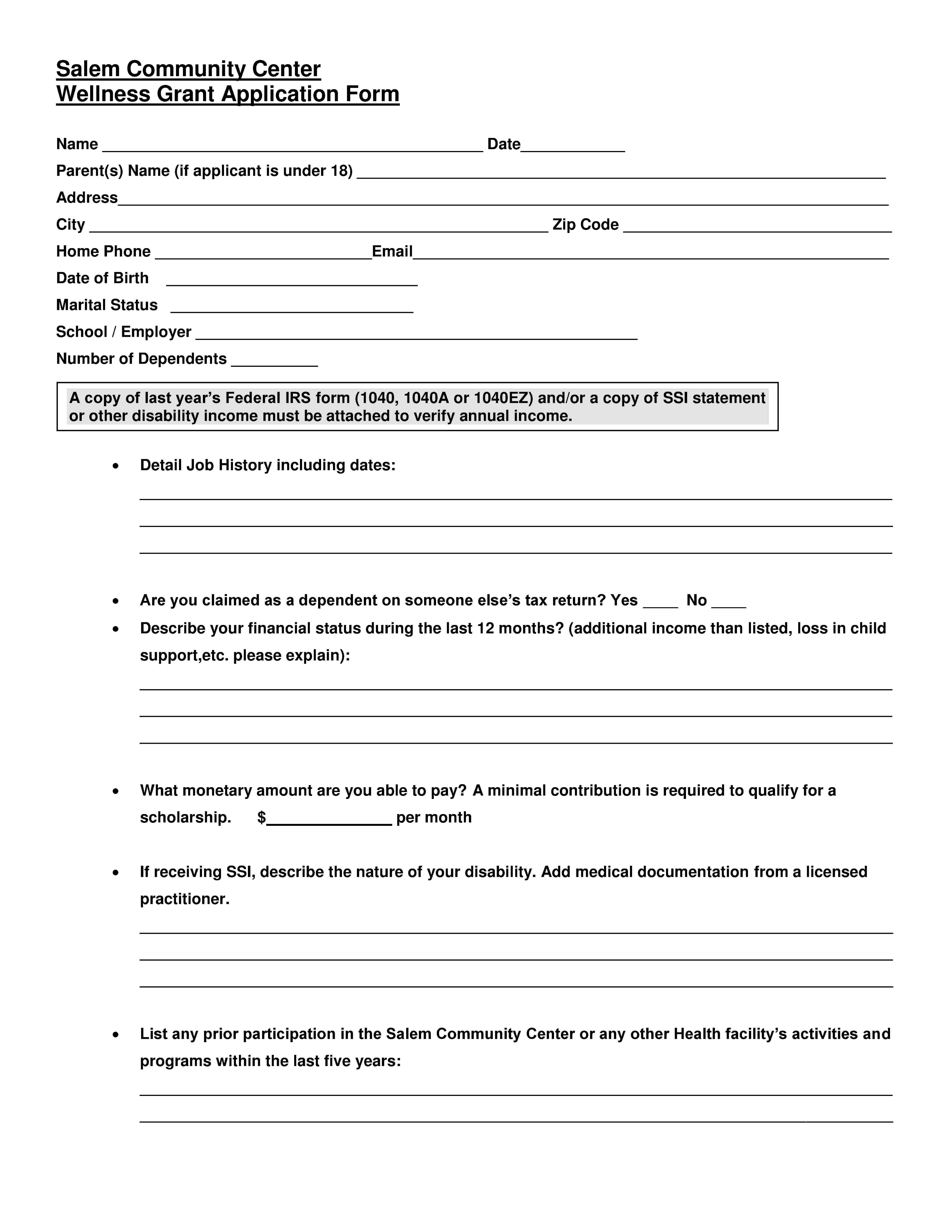 SCC Wellness Grant Application 2023 002