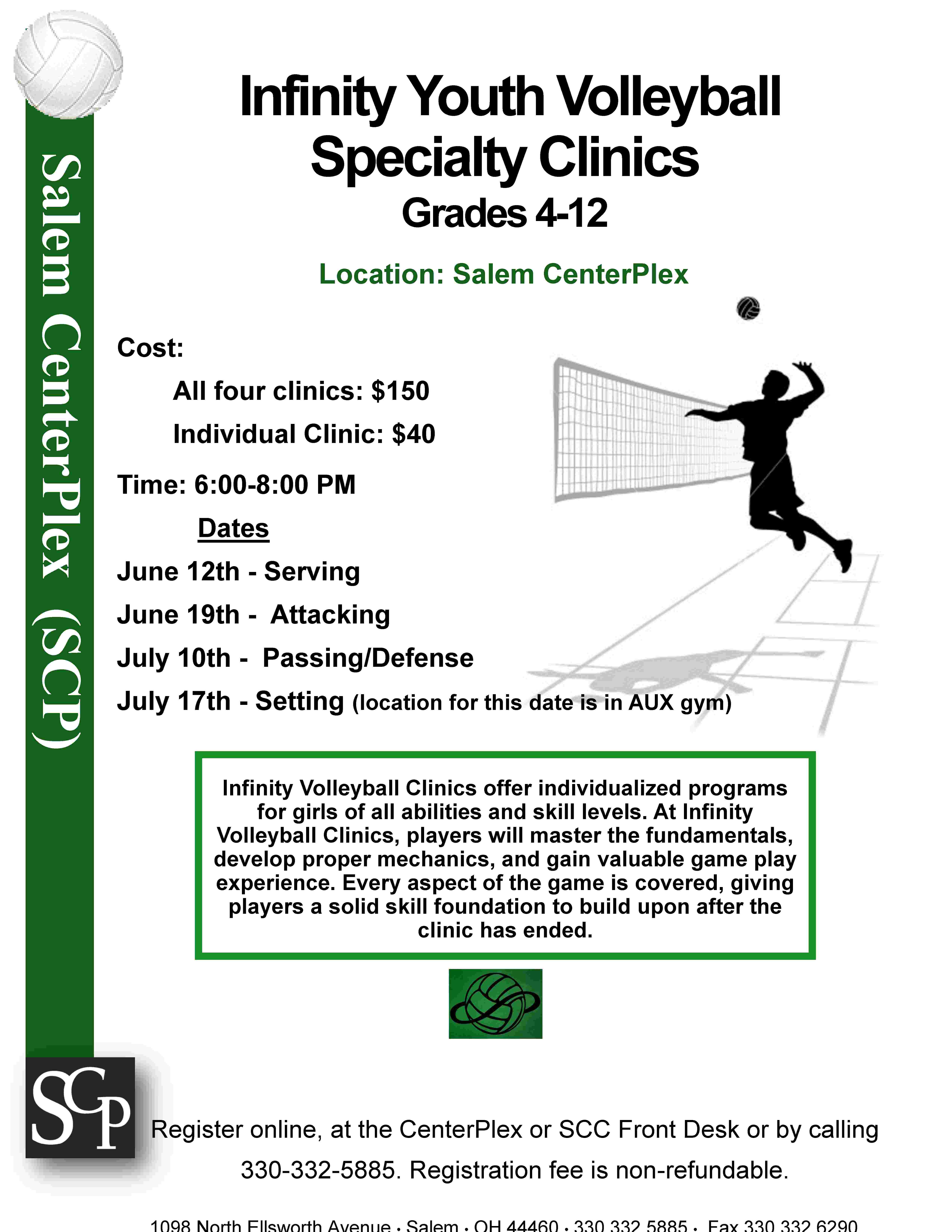 Infinity Youth Volleyball Specialty Clinics Updated 7.17 date 001