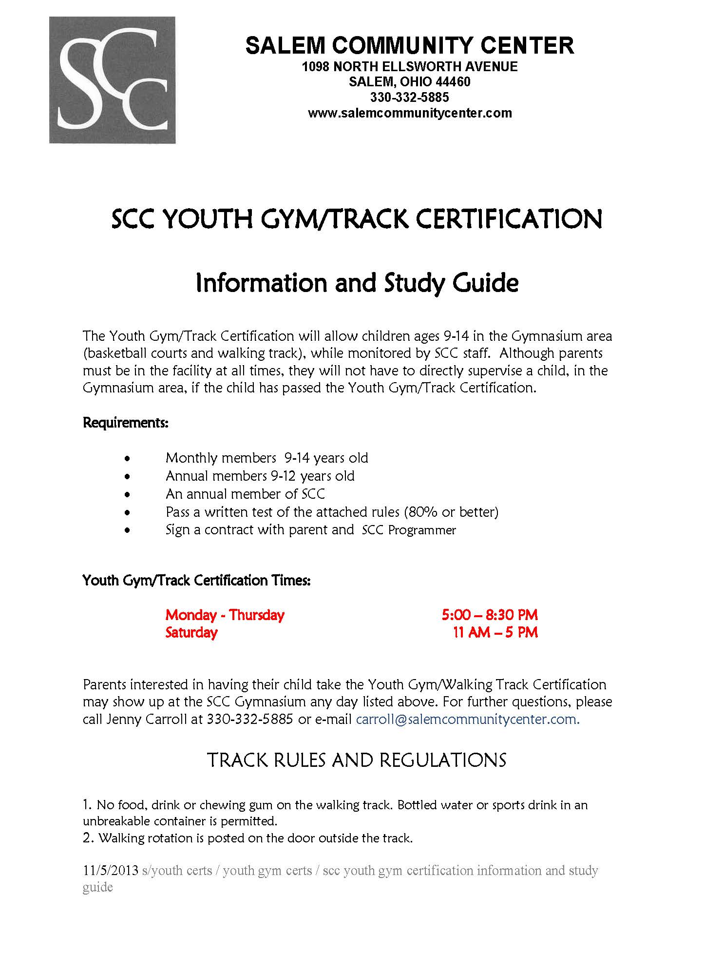 gym track certification Page 1